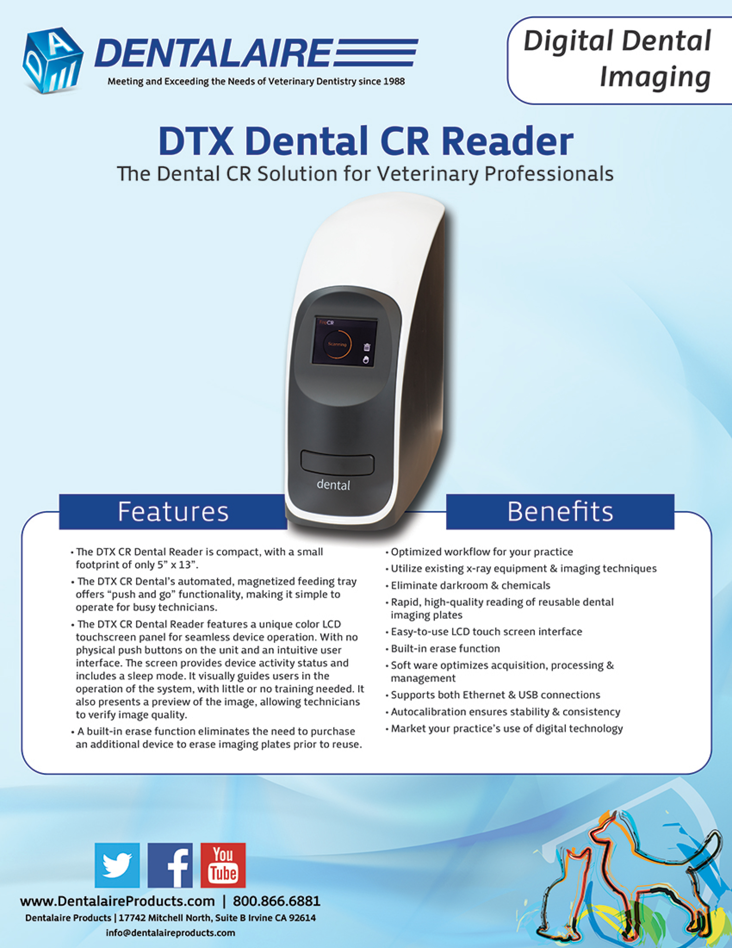 Veterinary Dentistry DTX Dental CR Reader Dentalaire